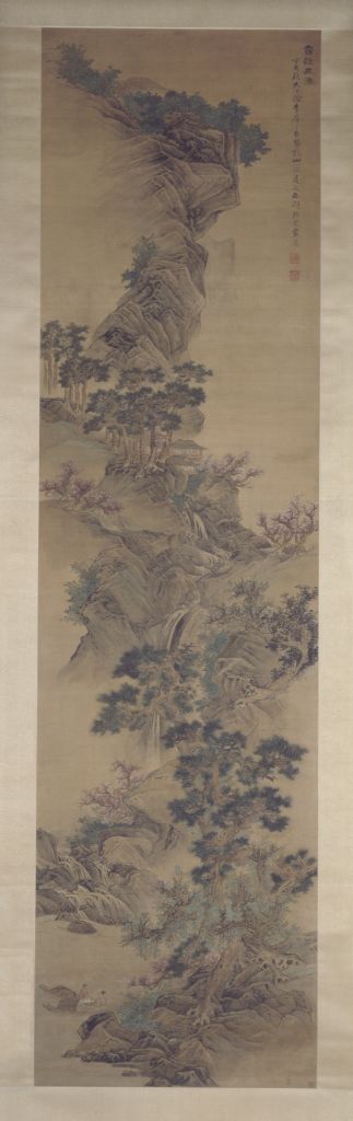 图片[1]-Blue Ying Cloud Gully Tibetan Fishing Map Axis-China Archive